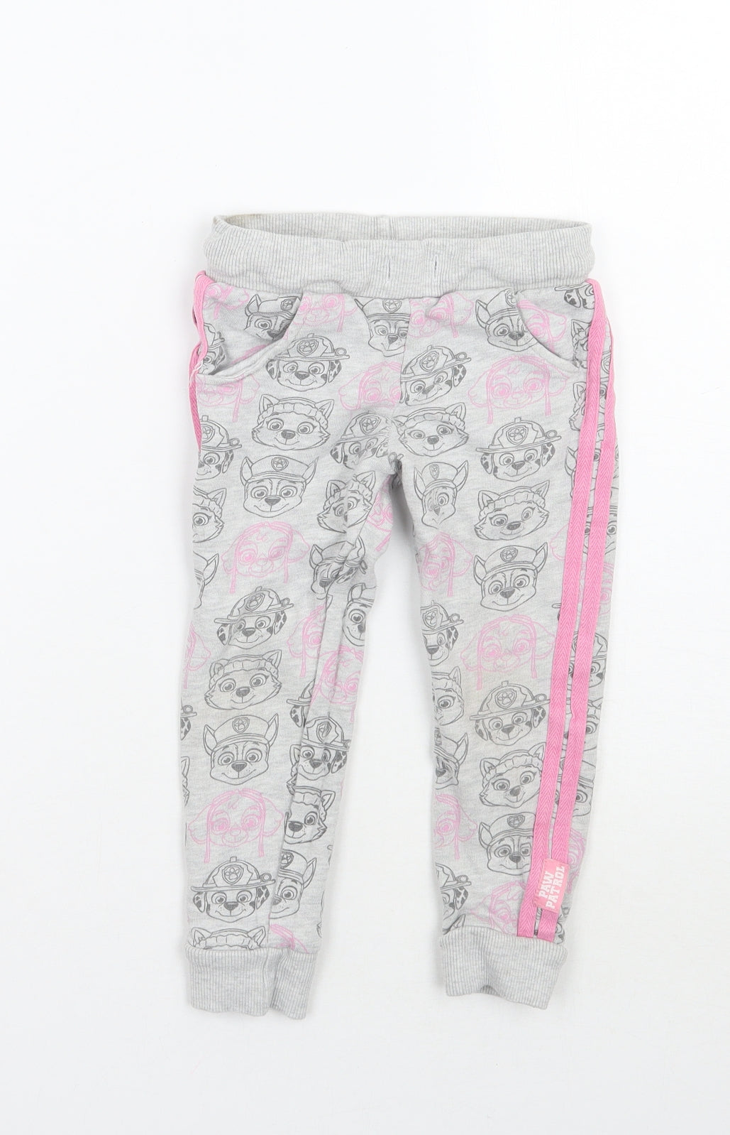 F&F Girls Grey Geometric  Sweatpants Trousers Size 2-3 Years
