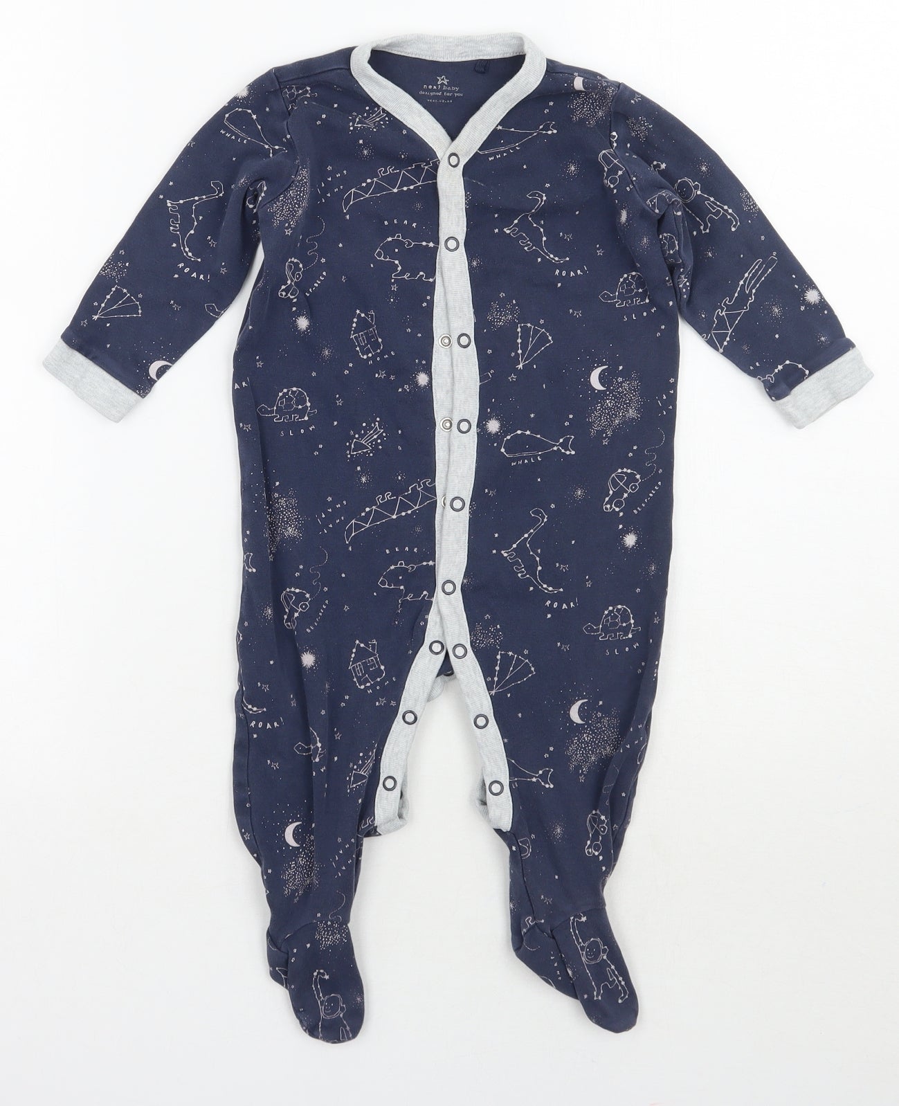 NEXT Boys Blue Geometric  Babygrow One-Piece Size 3-6 Months