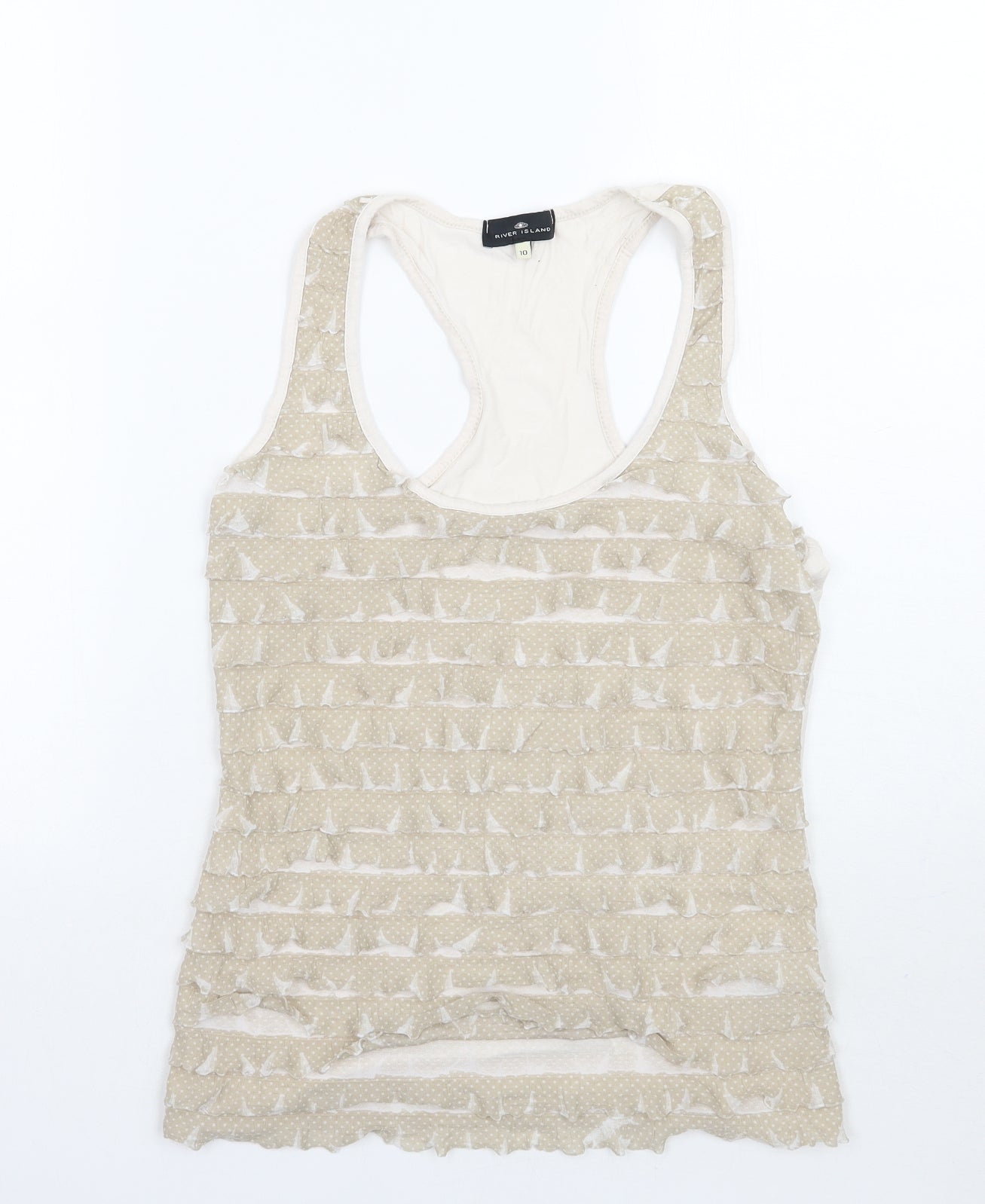 River Island Womens Beige Polka Dot  Basic Tank Size 10