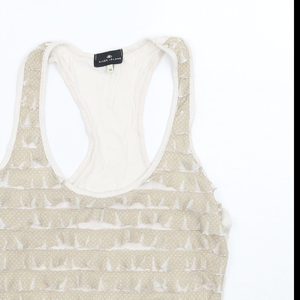 River Island Womens Beige Polka Dot  Basic Tank Size 10