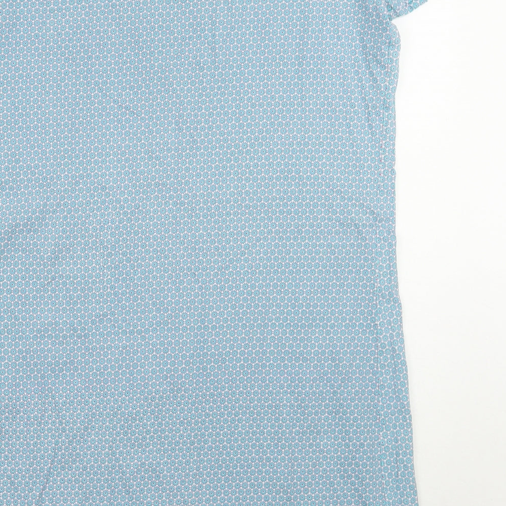 TU Womens Blue Geometric Rayon Top Dress Size 16