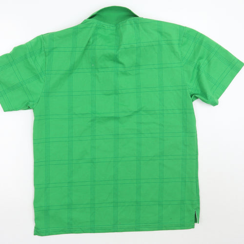 Dunlop Mens Green Check   Polo Size S