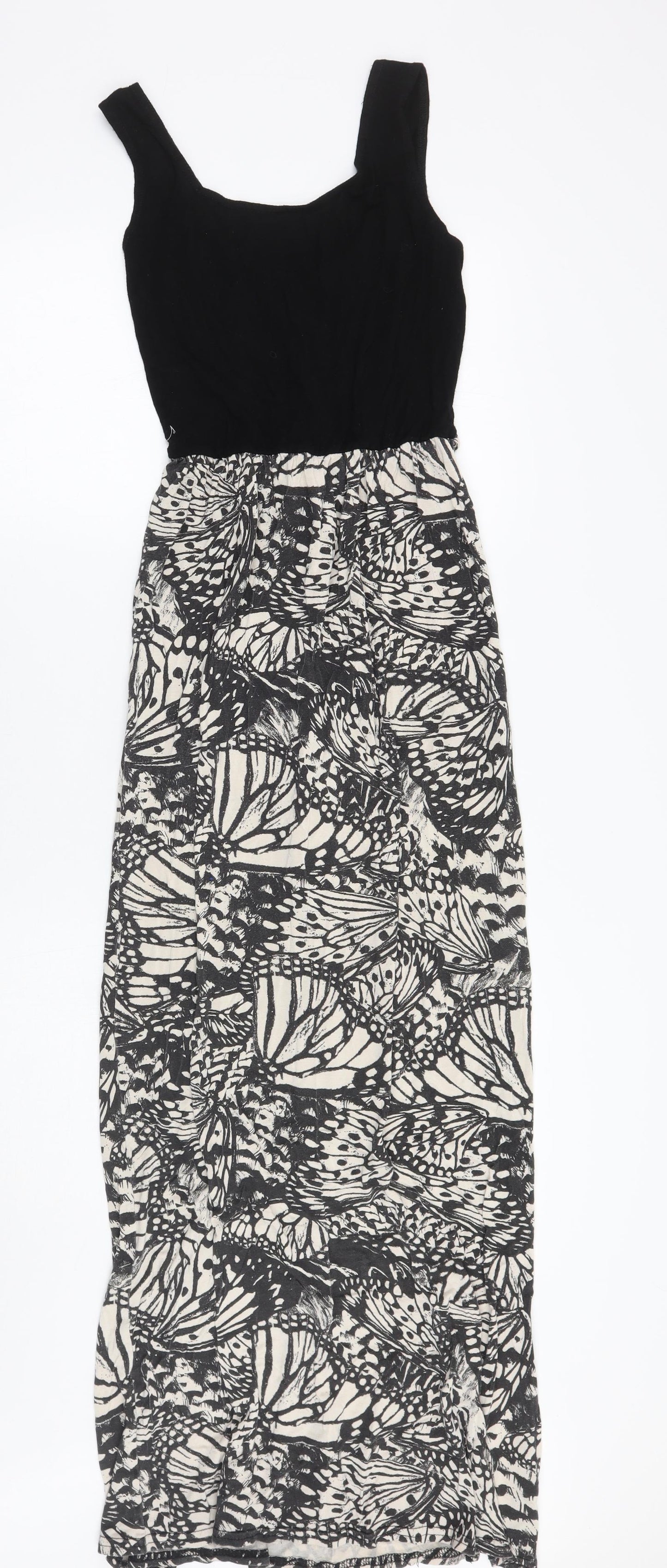 Newlook Womens Black Floral  A-Line  Size 8
