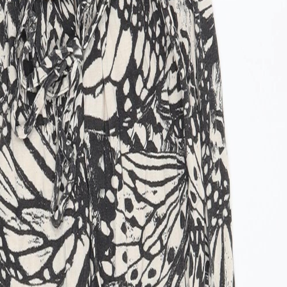 Newlook Womens Black Floral  A-Line  Size 8