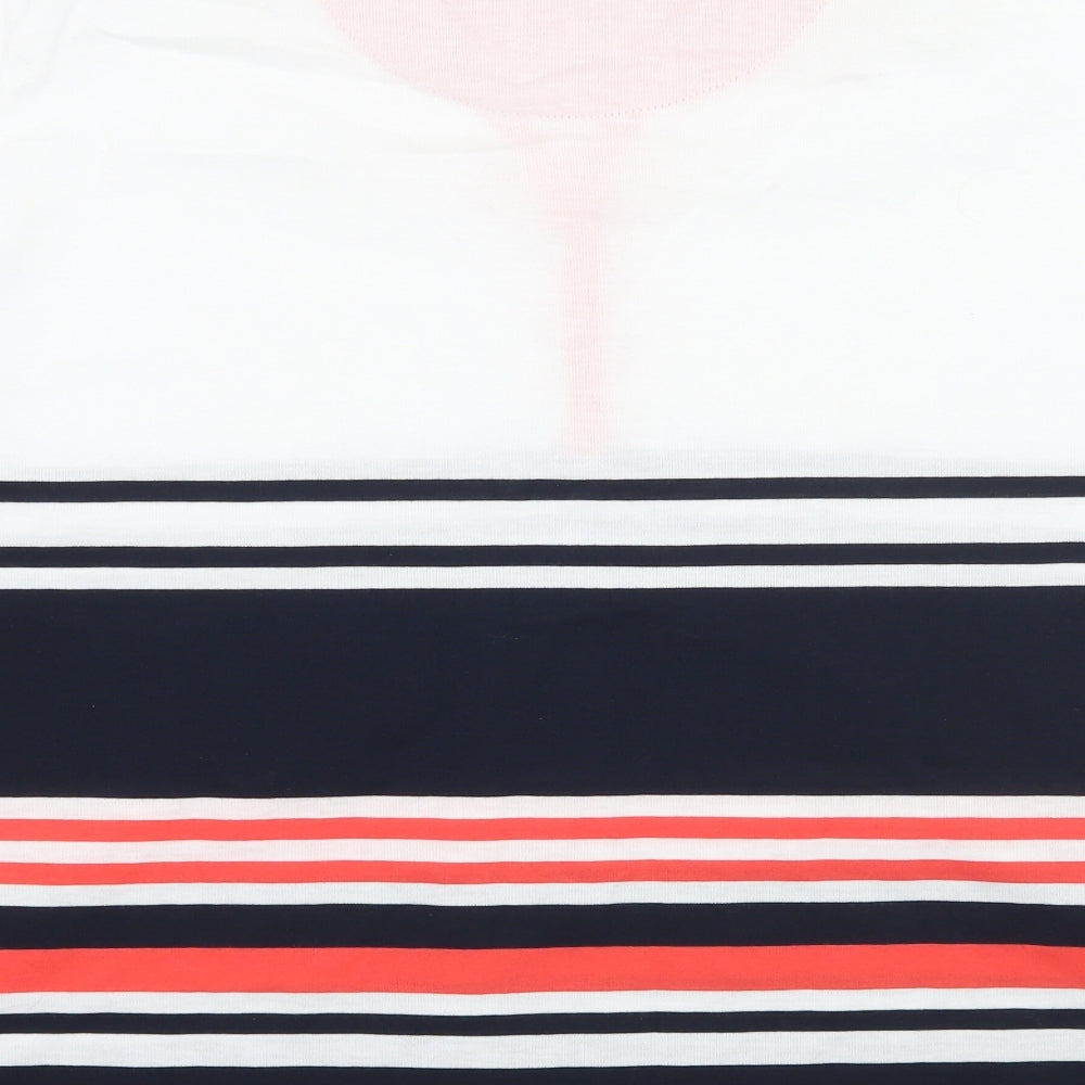 alice collings Womens White Striped  Basic Polo Size 22