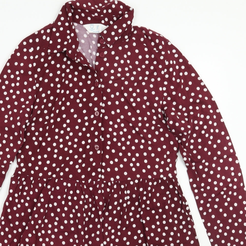 Primark Womens Purple Polka Dot  A-Line  Size 4