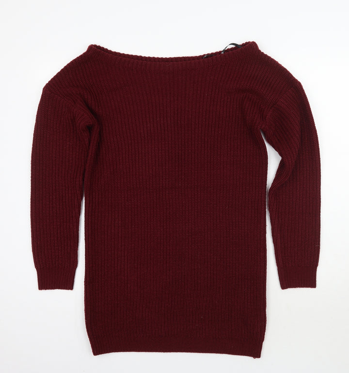 Missguided Womens Red   Pullover Jumper Size M