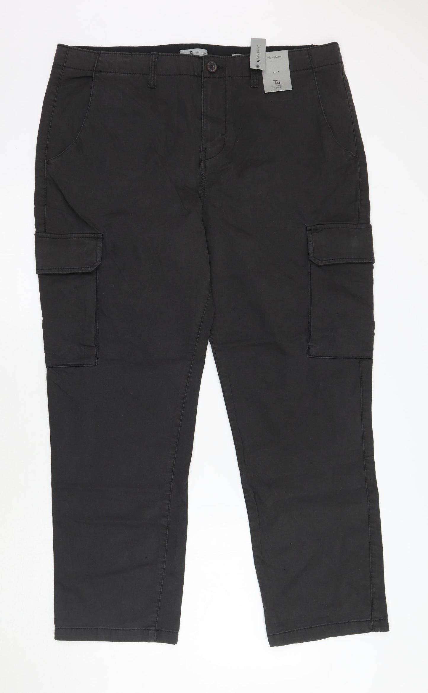 TU Mens Grey   Cargo Trousers Size 40 L30 in