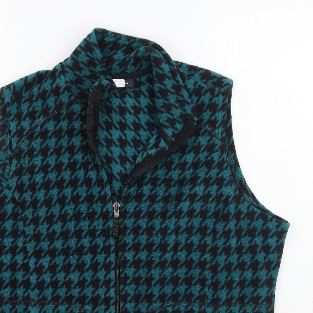 Marks and Spencer Womens Green Check  Gilet Coat Size 16