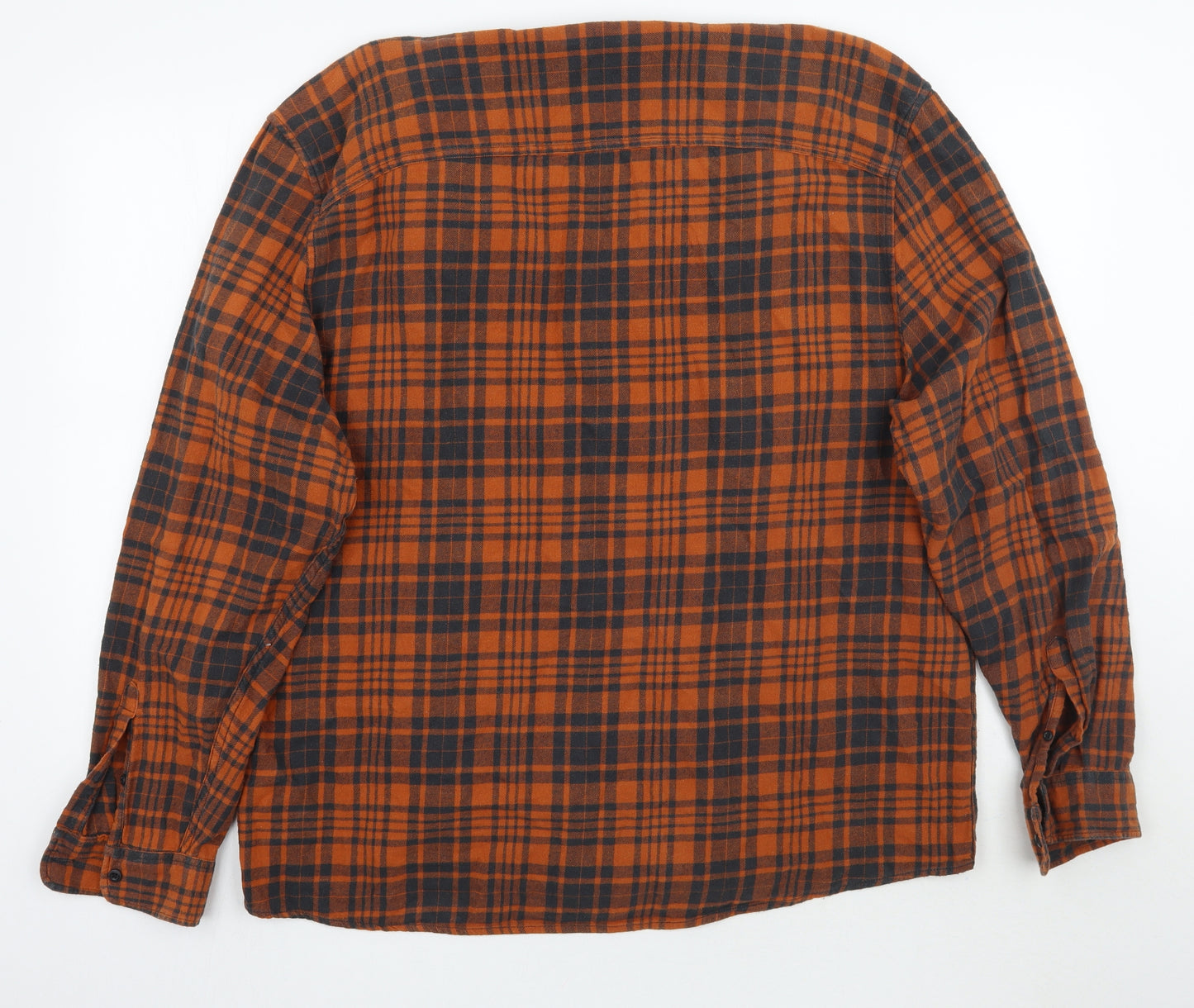 TU Mens Orange Check   Button-Up Size 2XL