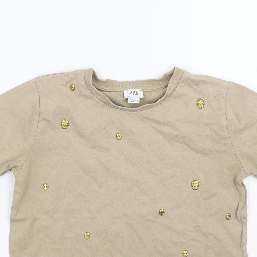 River Island Boys Beige   Basic T-Shirt Size 7-8 Years