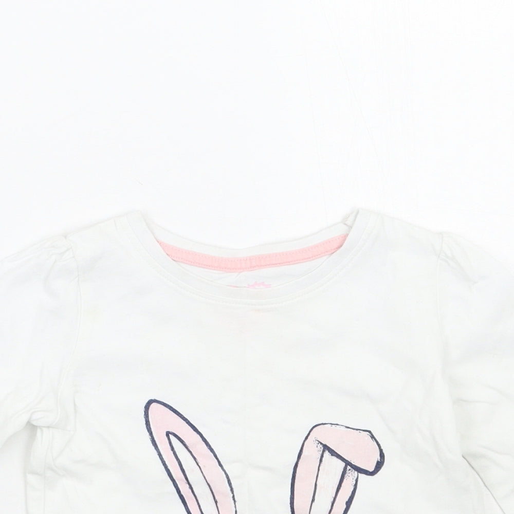 Young Dimension Girls White   Basic T-Shirt Size 12-18 Months