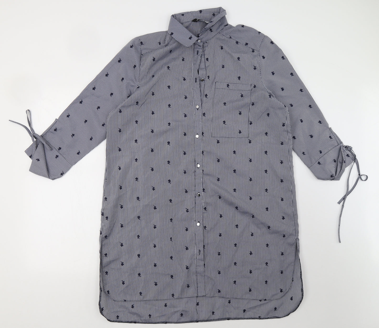 jothirty Womens Blue Polka Dot  Shirt Dress  Size 16