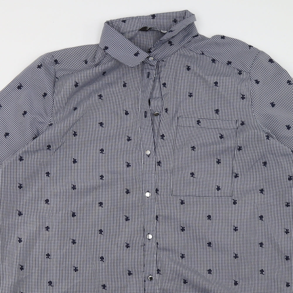 jothirty Womens Blue Polka Dot  Shirt Dress  Size 16