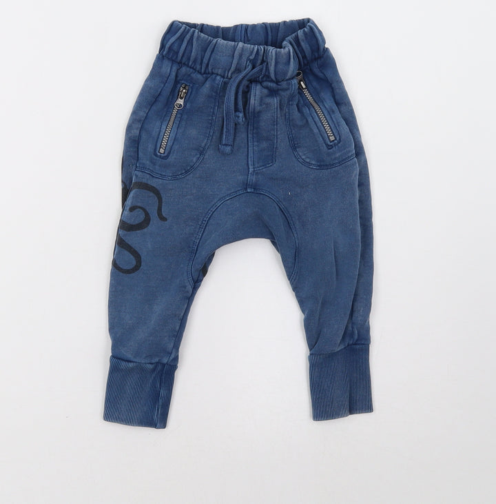 Mini Club Boys Blue Jogger Trousers Size 9 Months