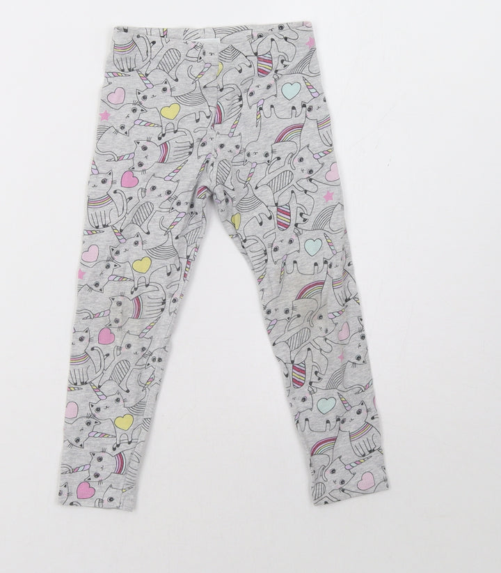 F&F Girls Grey Pyjama Pants Size 3-4 Years