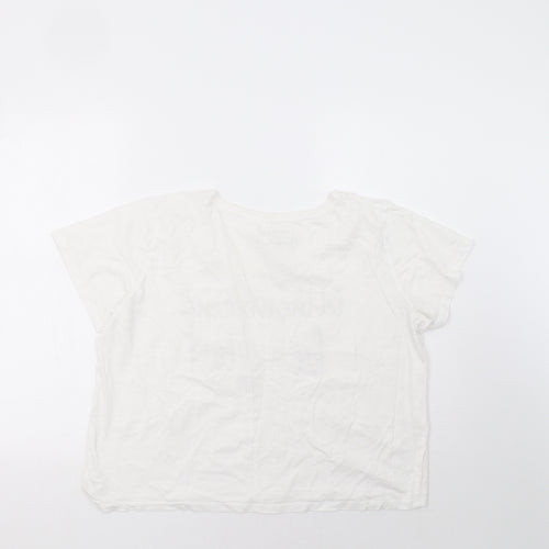 Avenue Womens White   Cropped T-Shirt Size 16