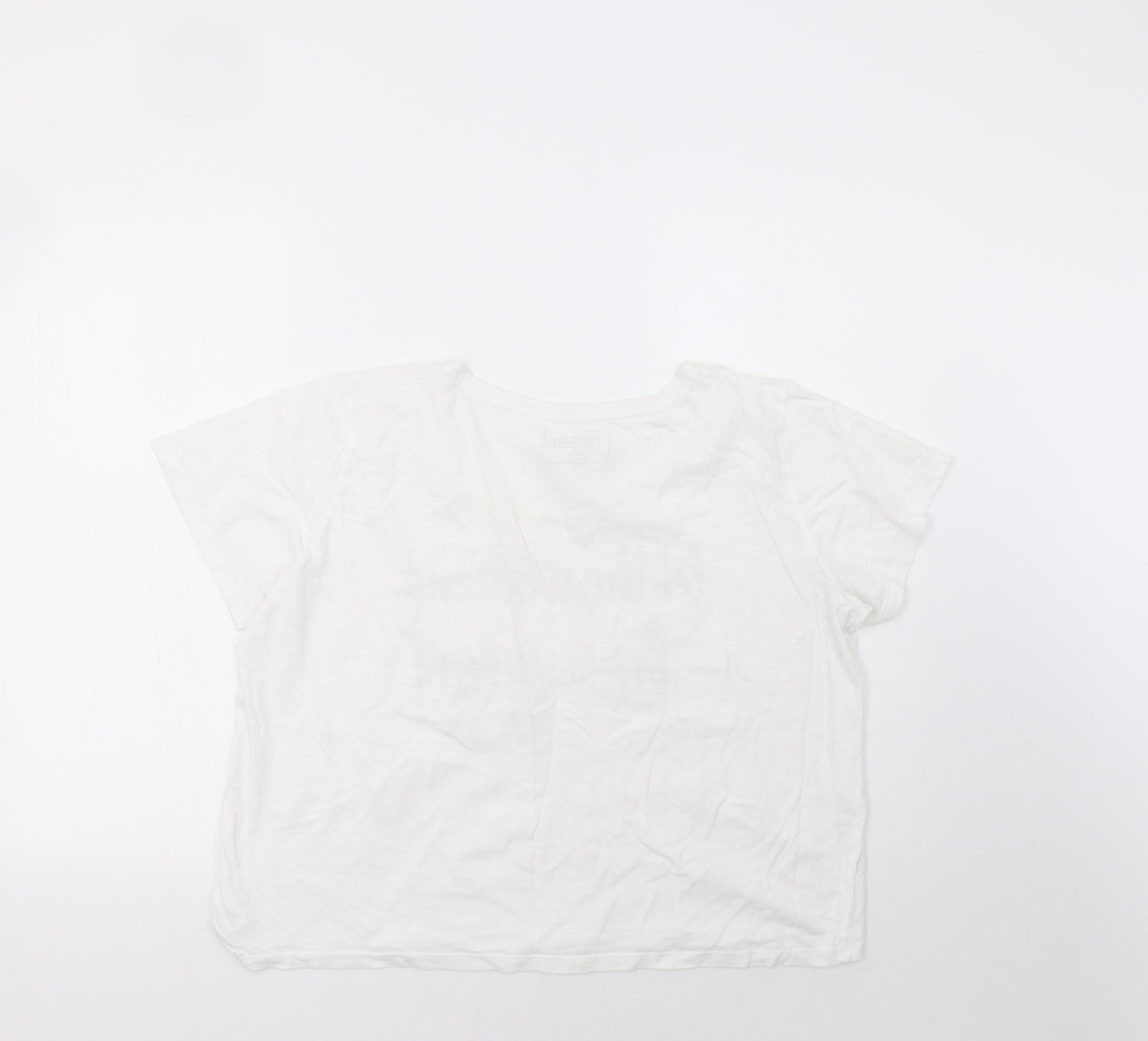 Avenue Womens White   Cropped T-Shirt Size 16