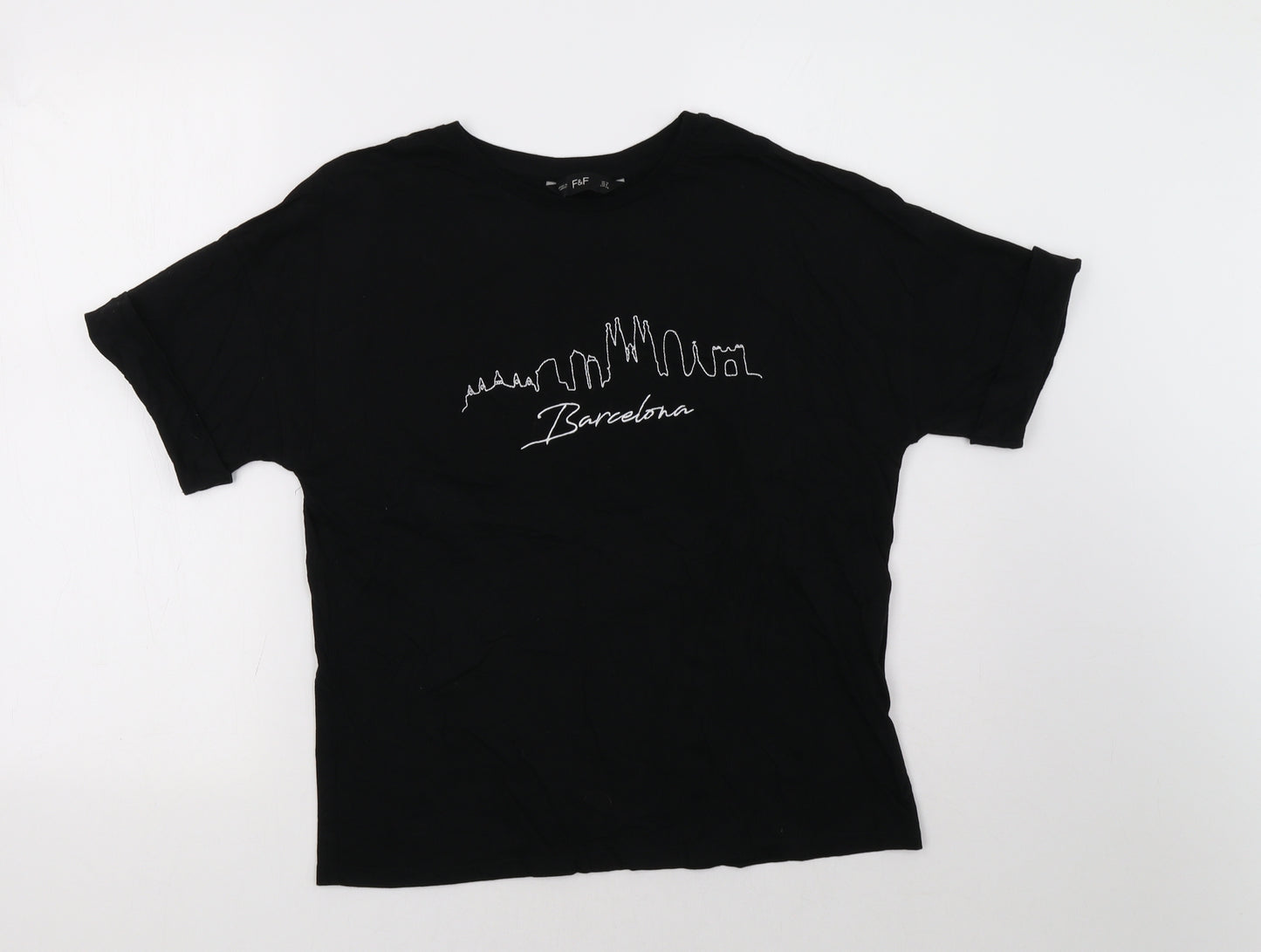 F&F Womens Black   Basic T-Shirt Size 12