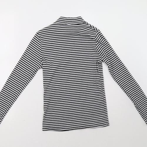 New Look Womens Black Striped  Pullover Sweatshirt Size 12