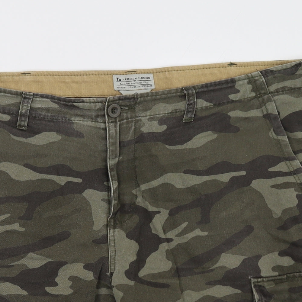 sainsburys Mens Green Camouflage  Cargo Shorts Size 40