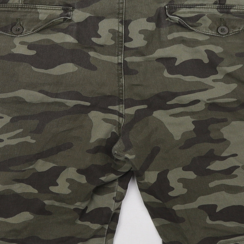 sainsburys Mens Green Camouflage  Cargo Shorts Size 40