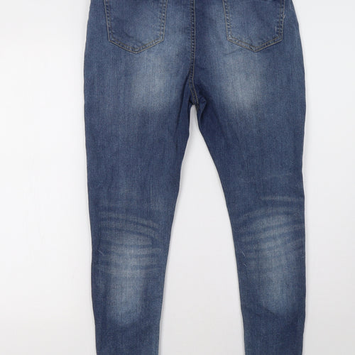 Boohoo Womens Blue  Denim Skinny Jeans Size 14 L30 in