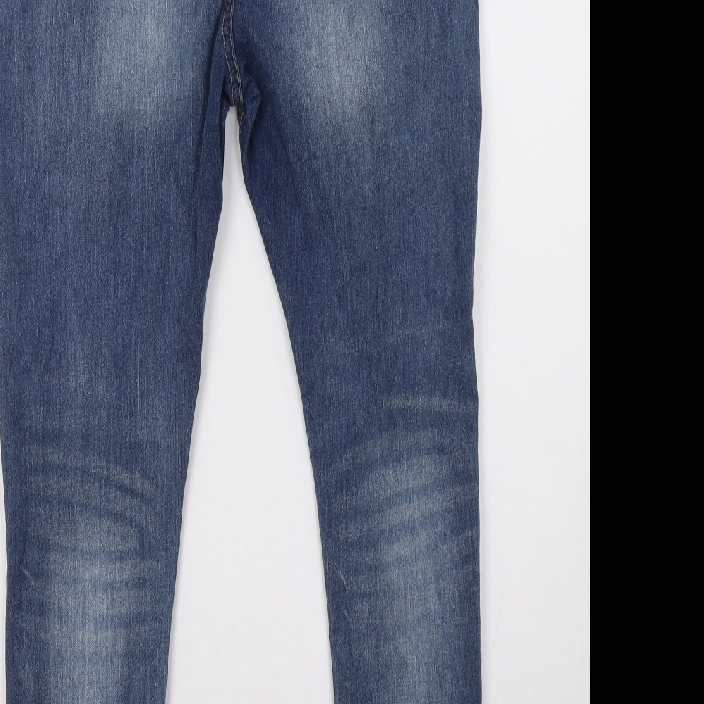 Boohoo Womens Blue  Denim Skinny Jeans Size 14 L30 in