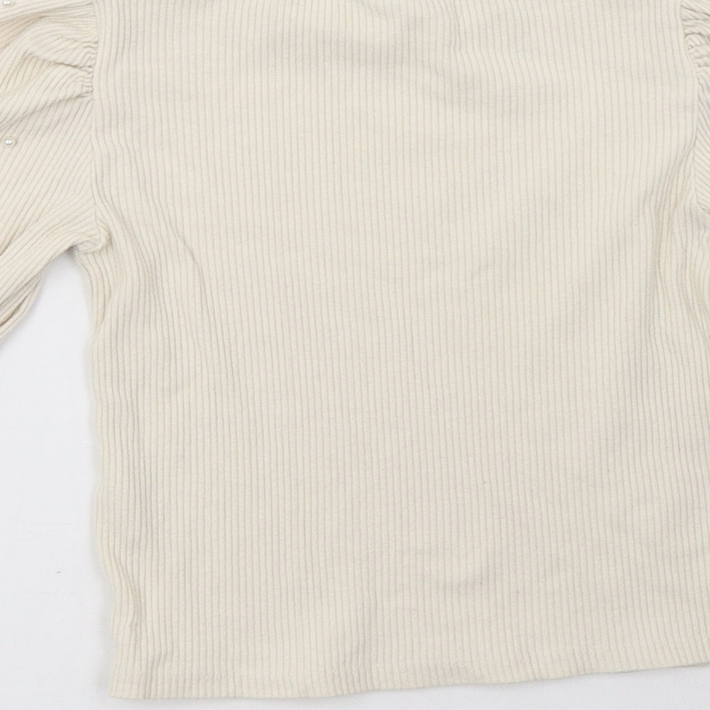 Zara Girls White   Pullover Sweatshirt Size 9 Years