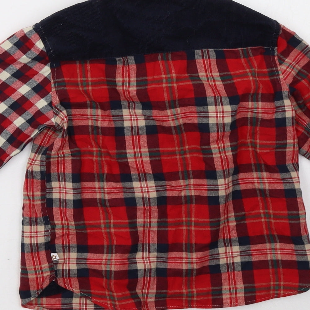 NEXT Boys Red Check  Basic Button-Up Size 4 Years