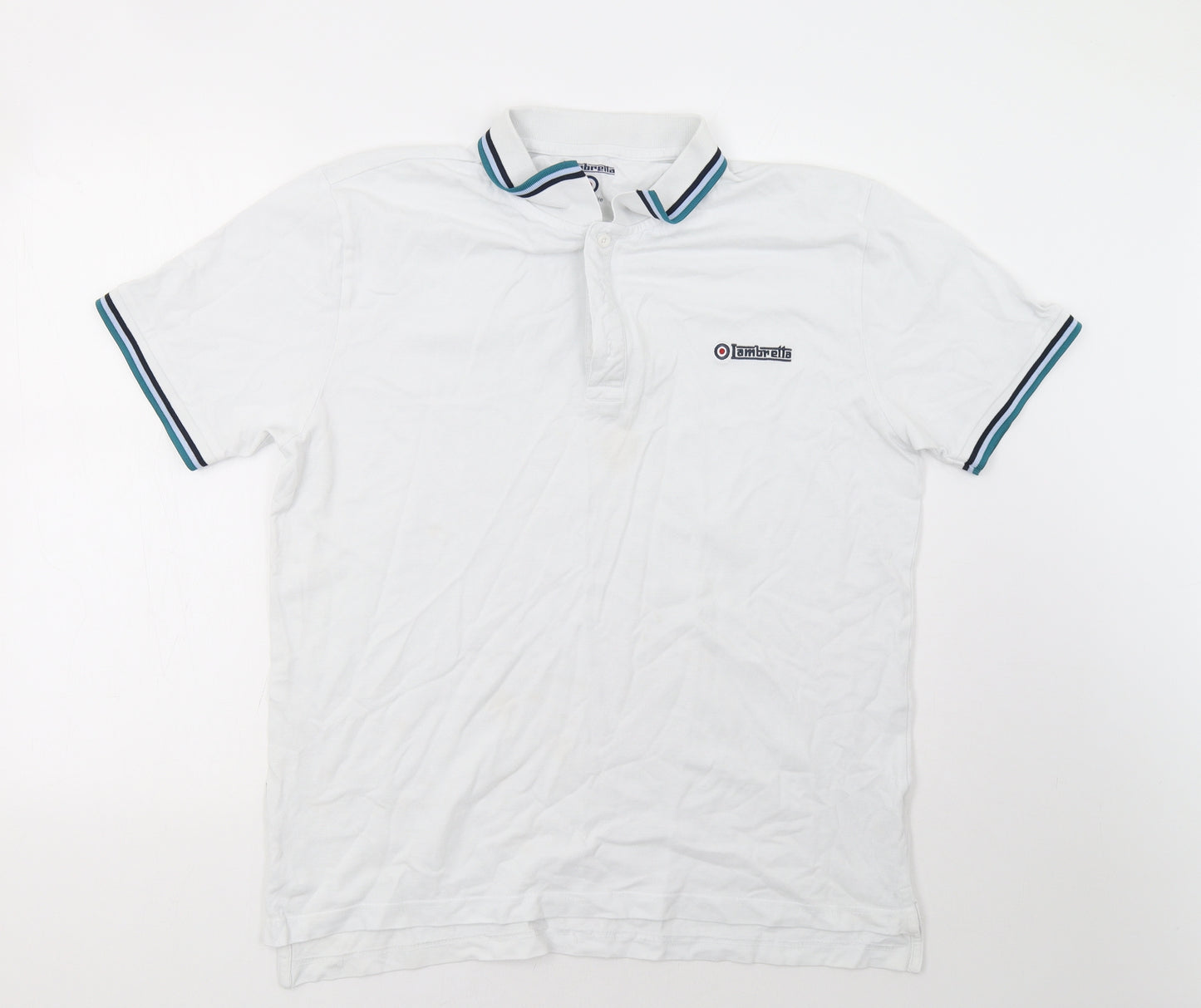 lambrella Mens White    Polo Size 2XL