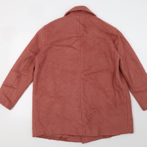 H&M Womens Pink   Overcoat Coat Size L
