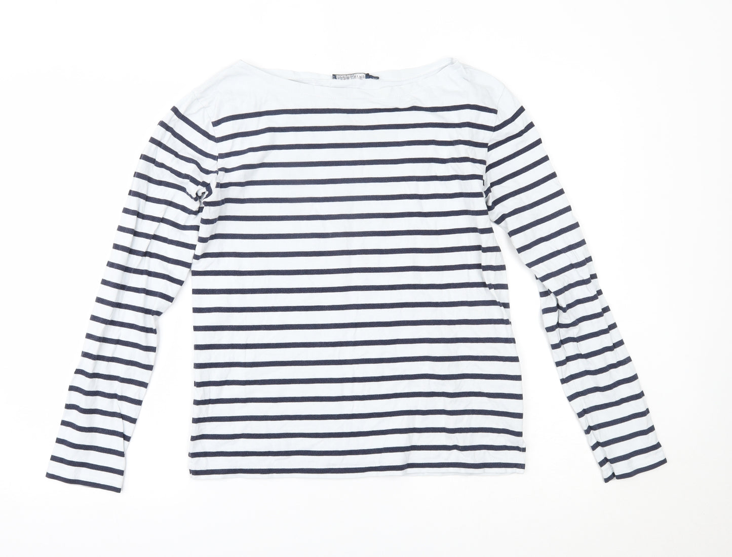 Ralph Lauren Womens White Striped  Basic Blouse Size M