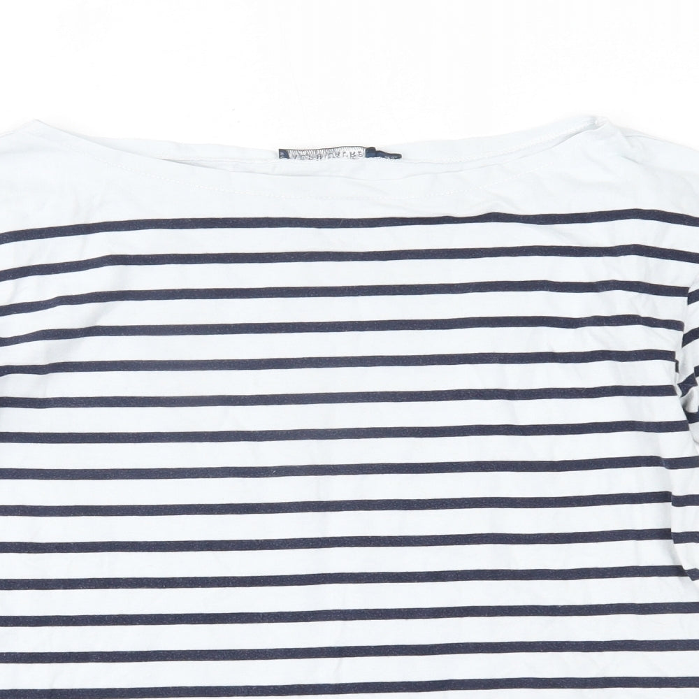 Ralph Lauren Womens White Striped  Basic Blouse Size M