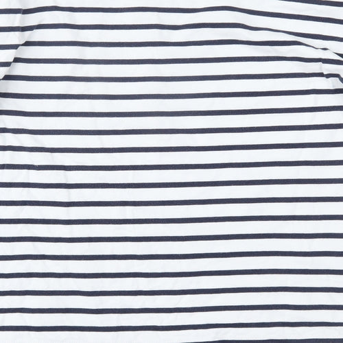 Ralph Lauren Womens White Striped  Basic Blouse Size M