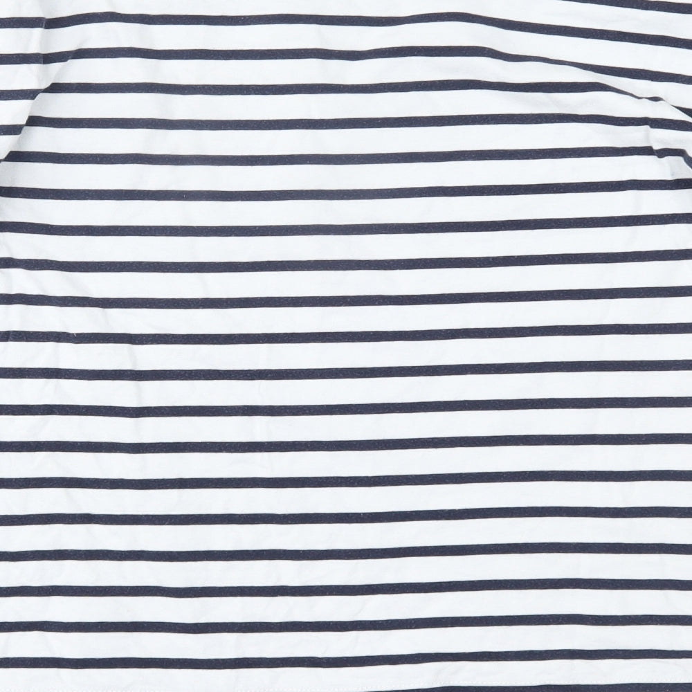 Ralph Lauren Womens White Striped  Basic Blouse Size M