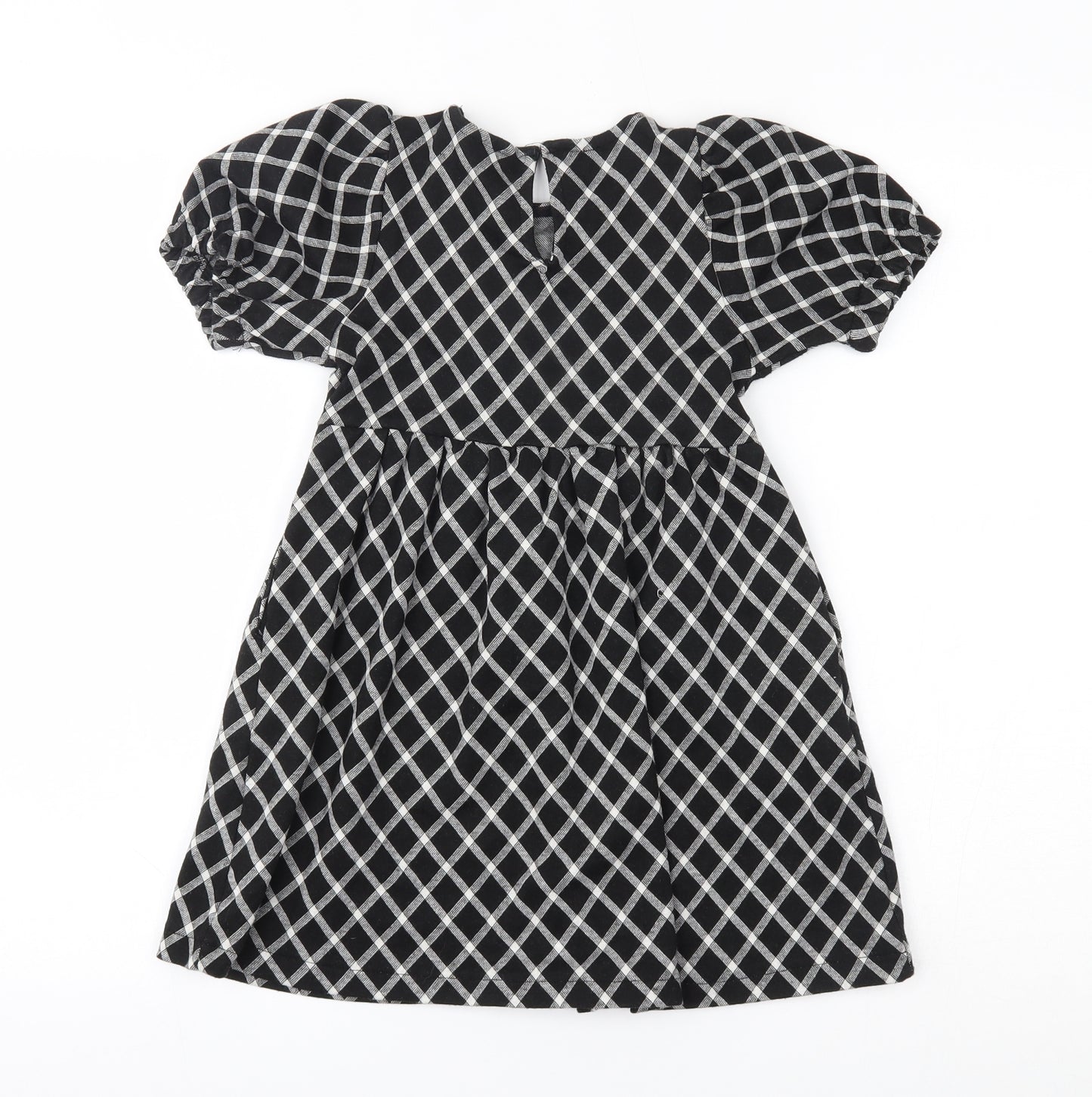 Zara Girls Black Check  Fit & Flare  Size 6 Years
