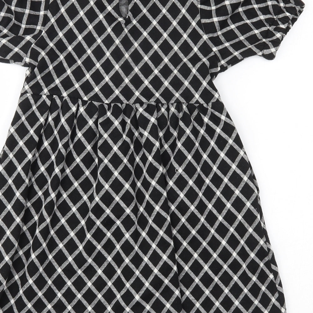 Zara Girls Black Check  Fit & Flare  Size 6 Years