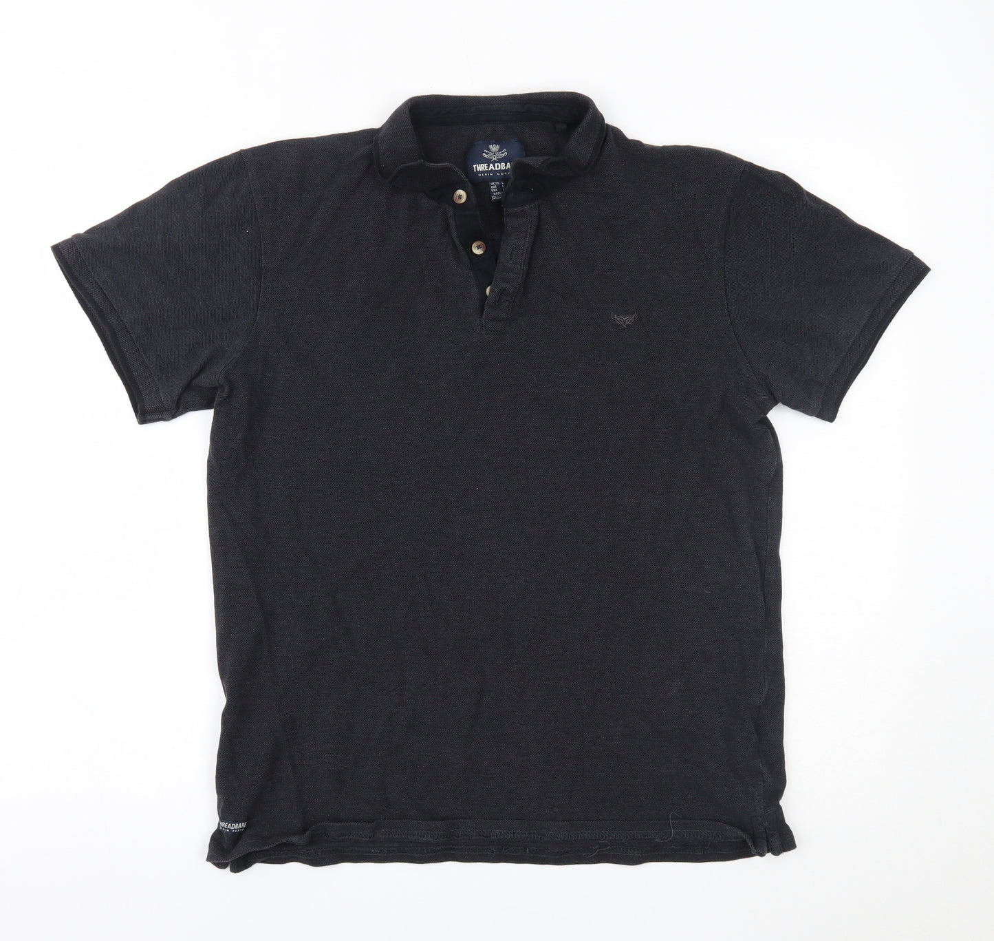 Threadbare Mens Black    Polo Size L
