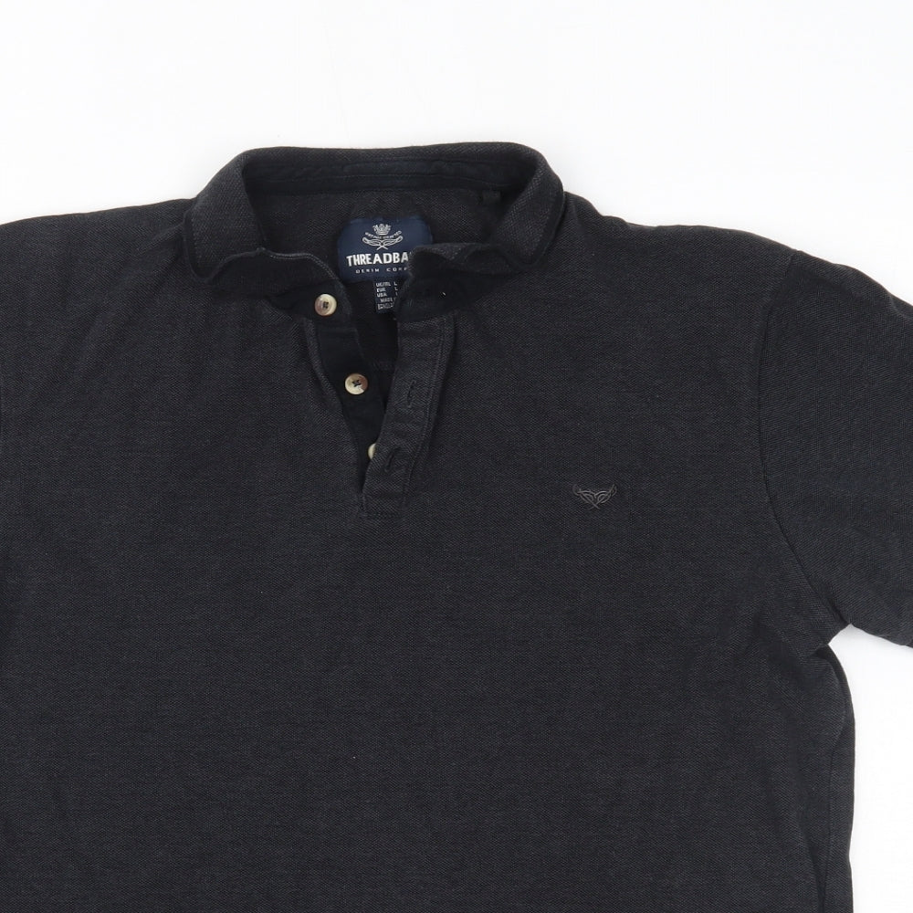 Threadbare Mens Black    Polo Size L