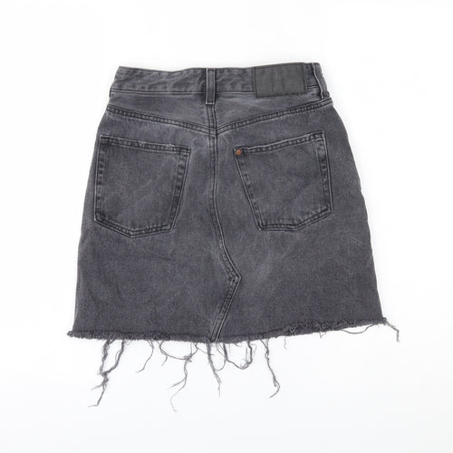 H&M Womens Grey  Denim Mini Skirt Size 6