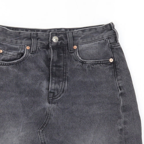 H&M Womens Grey  Denim Mini Skirt Size 6