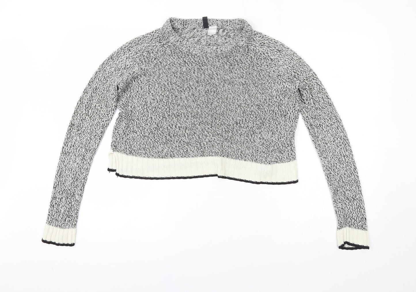 H&M Womens Grey   Cropped Blouse Size S