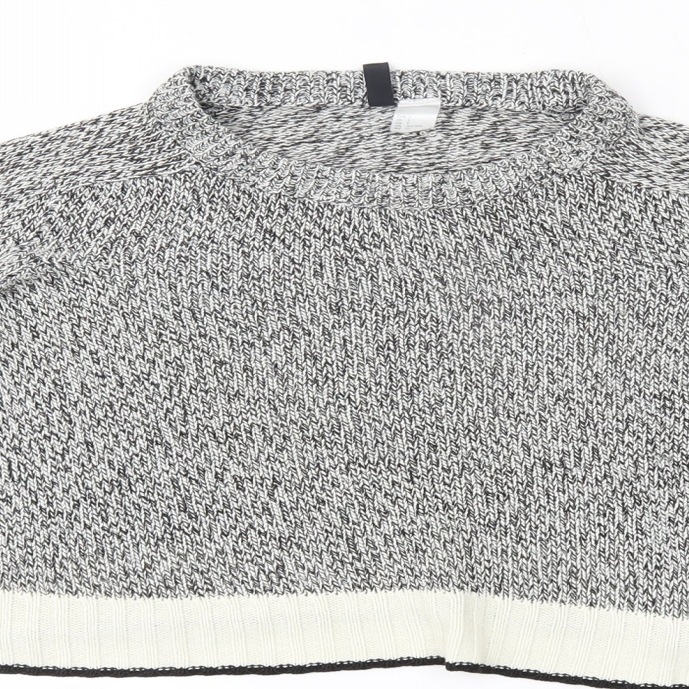 H&M Womens Grey   Cropped Blouse Size S