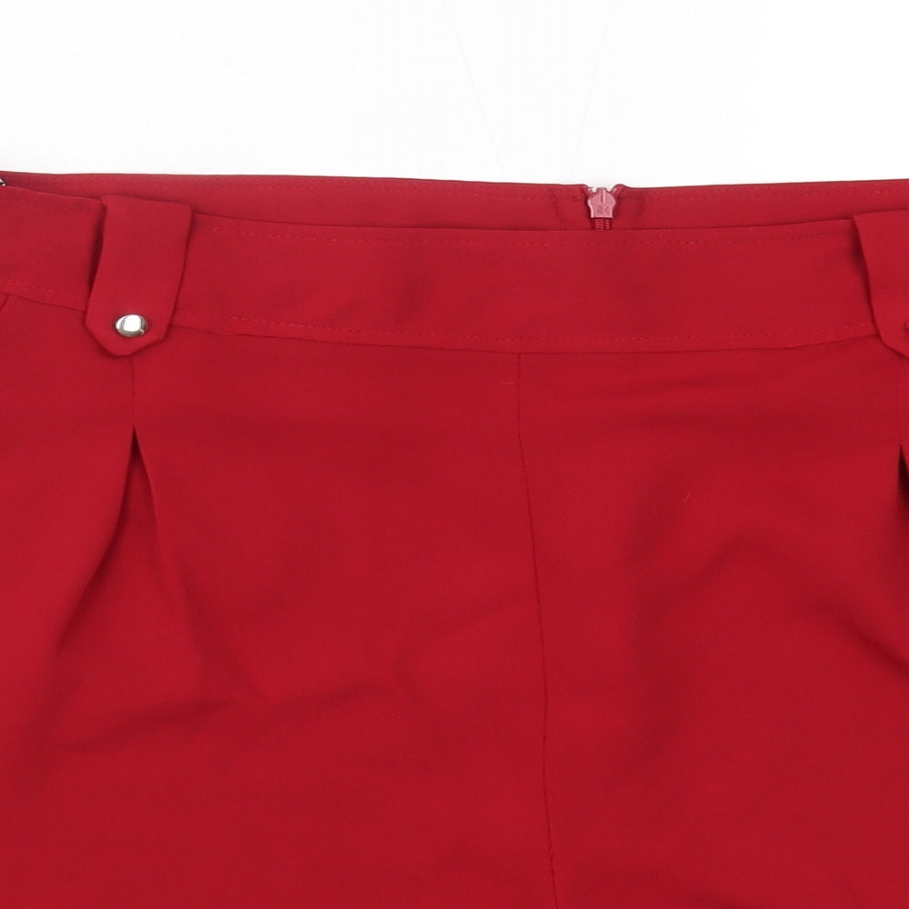 Dorothy Perkins Womens Red   Paperbag Shorts Size 16