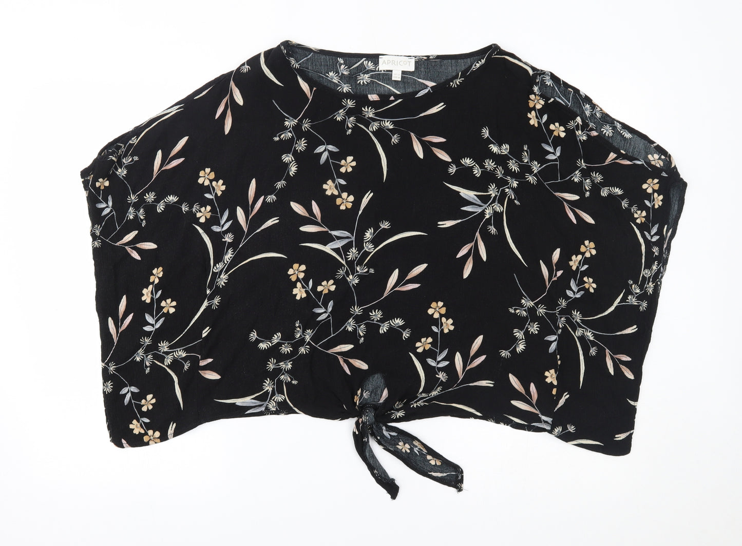 Apricot Womens Black Floral  Basic Blouse Size 12