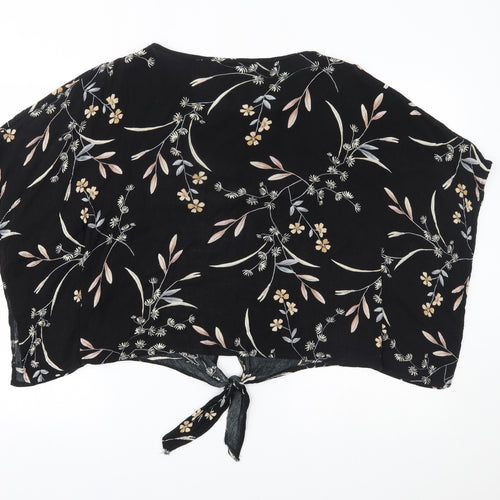 Apricot Womens Black Floral  Basic Blouse Size 12