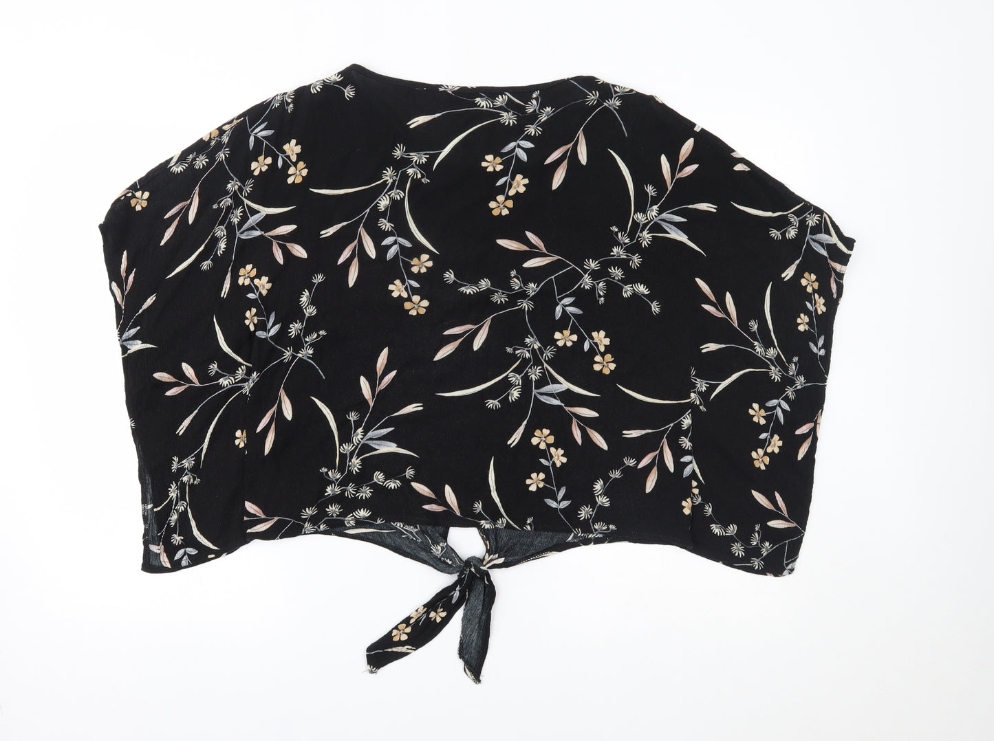 Apricot Womens Black Floral  Basic Blouse Size 12