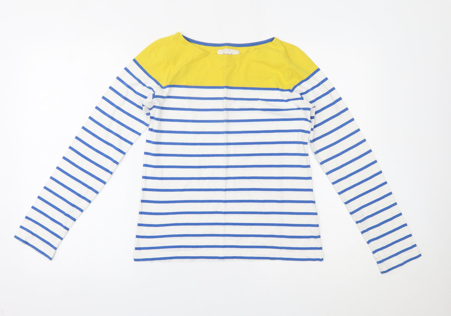Johnnie B Girls White Striped  Basic T-Shirt Size 13-14 Years