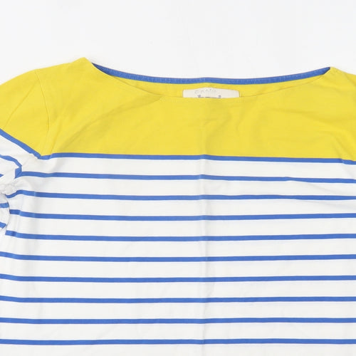 Johnnie B Girls White Striped  Basic T-Shirt Size 13-14 Years